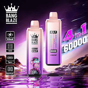 Bang Blaze 60K 4-in-1 Disposable Vape | 4 Flavors in 1 | 60,000 Puffs | 60ml E-liquid | Smart Display | Type-C Charging