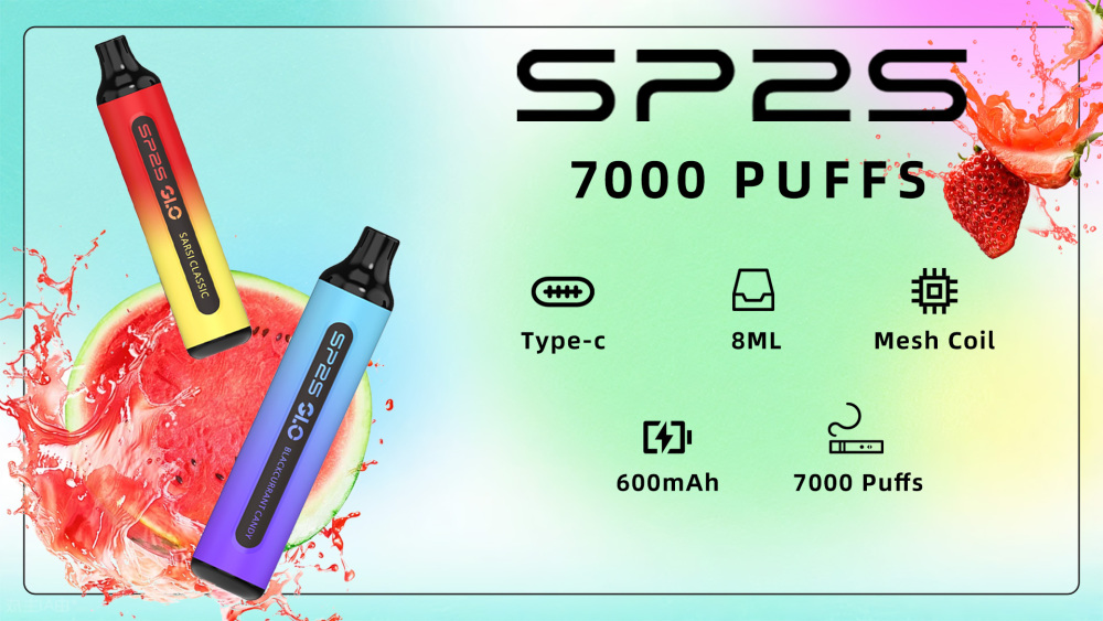 SP2S GLO 7000 | All-Day Disposable Vape Kit - 8mL Nic Salt