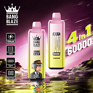 Bang Blaze 60K 4-in-1 Disposable Vape | 4 Flavors in 1 | 60,000 Puffs | 60ml E-liquid | Smart Display | Type-C Charging