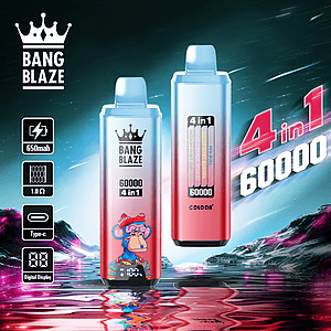 Bang Blaze 60K 4-in-1 Disposable Vape | 4 Flavors in 1 | 60,000 Puffs | 60ml E-liquid | Smart Display | Type-C Charging