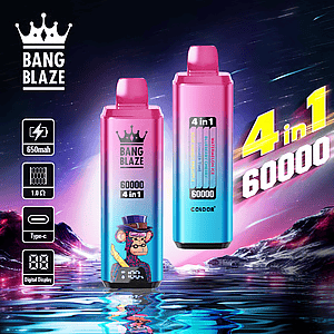 Bang Blaze 60K 4-in-1 Disposable Vape | 4 Flavors in 1 | 60,000 Puffs | 60ml E-liquid | Smart Display | Type-C Charging