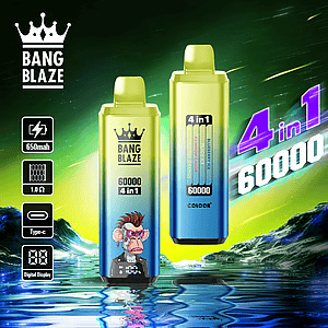 Bang Blaze 60K 4-in-1 Disposable Vape | 4 Flavors in 1 | 60,000 Puffs | 60ml E-liquid | Smart Display | Type-C Charging