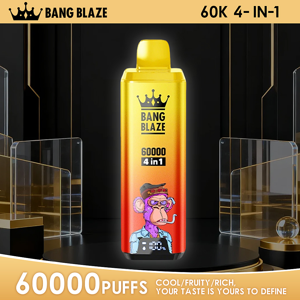 Bang Blaze 60K 4-in-1 Disposable Vape | 4 Flavors in 1 | 60,000 Puffs | 60ml E-liquid | Smart Display | Type-C Charging