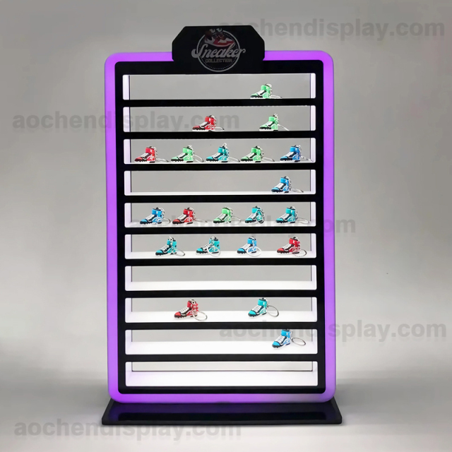 Mini Sneakers Keychain Display Case,Mini Sneakers Keychain Display Case - Keychain LED Acrylic Display Case