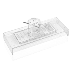 Suspended Lucite Simanim Tray Card Set with Honey Dish,Suspended Lucite Simanim Tray Card Set with Honey Dish - Rosh Hashanah Table Centerpiece