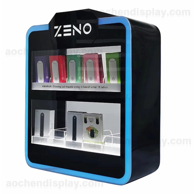 7 Color Vape Shop Display Case,7 Color Vape Shop Display Case - Custom E-Cigarette Showcase with Lock