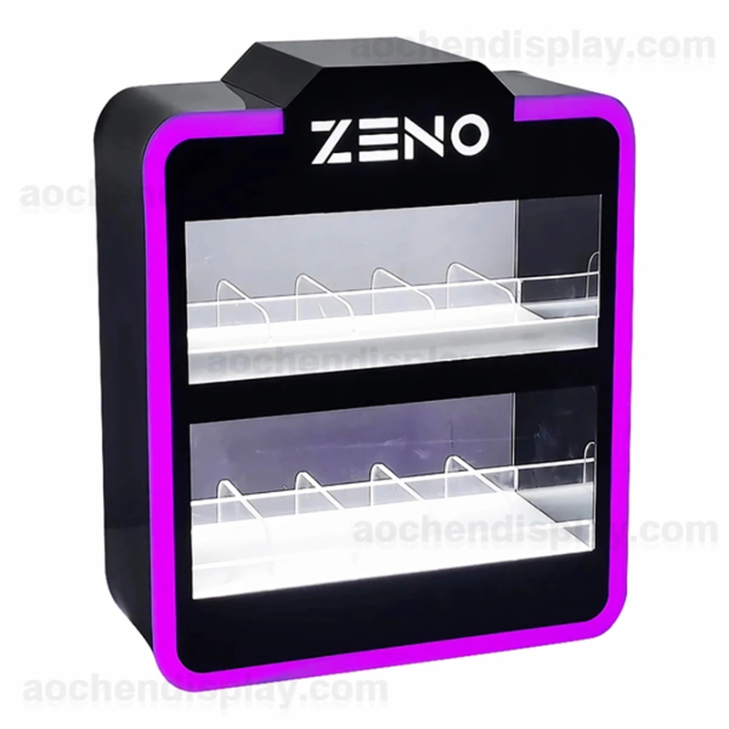 7 Color Vape Shop Display Case,7 Color Vape Shop Display Case - Custom E-Cigarette Showcase with Lock