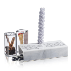 4 in 1 Lucite Havdalah Set,4 in 1 Lucite Havdalah Set with Besamim Box, Candles & Match Holder | Personalized Judaica Gift