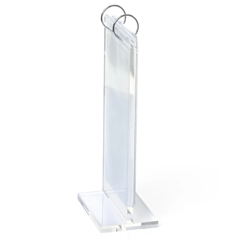 Acrylic Flip Menu Stand with Binder Rings,Acrylic Flip Menu Stand with Binder Rings - Tabletop Double-Sided Menu Display Holder