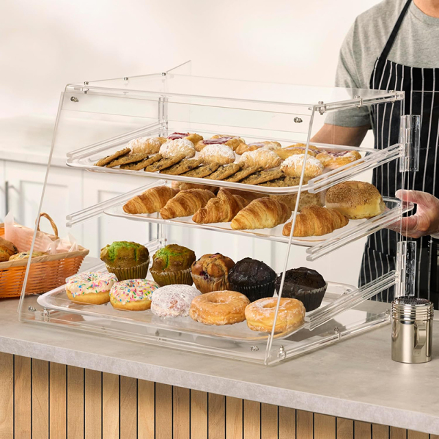 pastry display case for cafe and bakery