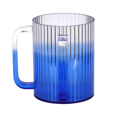 Blue Waved Lucite Wash Cup,Blue Lucite Wash Cup – Modern Acrylic Waved Hand Washing Cup