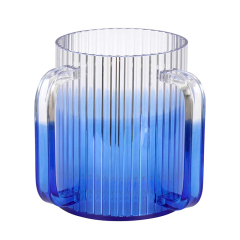 Blue Waved Lucite Wash Cup,Blue Lucite Wash Cup – Modern Acrylic Waved Hand Washing Cup