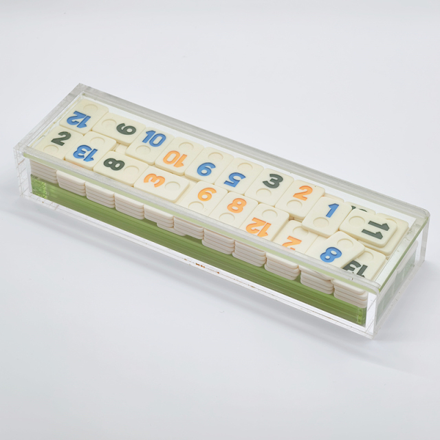 Acrylic Rummikub Set with Tile Holder Case,Acrylic Rummikub Set with Tile Holder Case | Modern Lucite Rummy Game Set