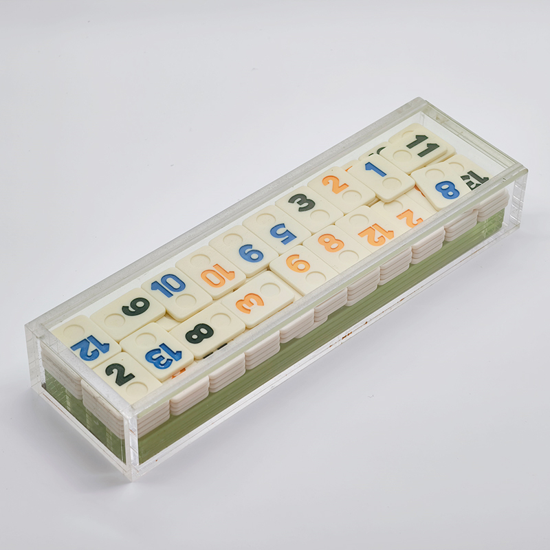 Acrylic Rummikub Set with Tile Holder Case,Acrylic Rummikub Set with Tile Holder Case | Modern Lucite Rummy Game Set