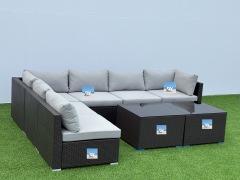Relax Corner · Iron & Rattan Sectional Sofa
