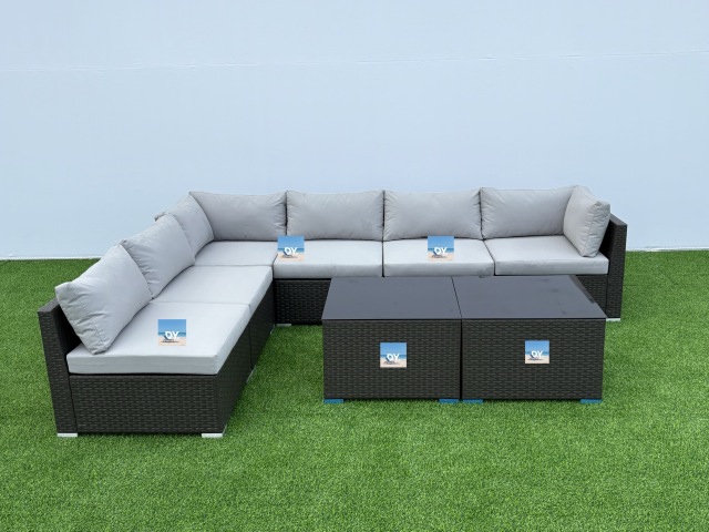 Relax Corner · Iron & Rattan Sectional Sofa