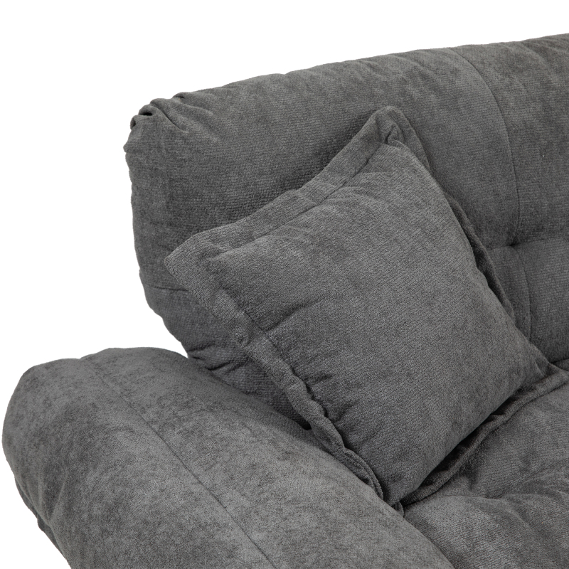 84" Chenille Sofa Small Sofa Loveseat Deep Seat Sofa Couch with 2 Throw Pillows & Memory Foam for Living Room Apartment Office Lounge-Grey