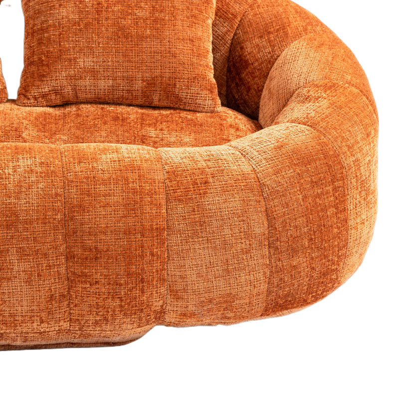 Bean Bag sofa Lazy Sofa Durable Comfort Lounger High Back Bean Bag Chair Couch for Adults and Kids, Indoor & Outdoor, Accent Floor Soft Lounge Chair  (Orange chenille)