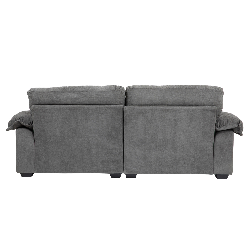 84" Chenille Sofa Small Sofa Loveseat Deep Seat Sofa Couch with 2 Throw Pillows & Memory Foam for Living Room Apartment Office Lounge-Grey