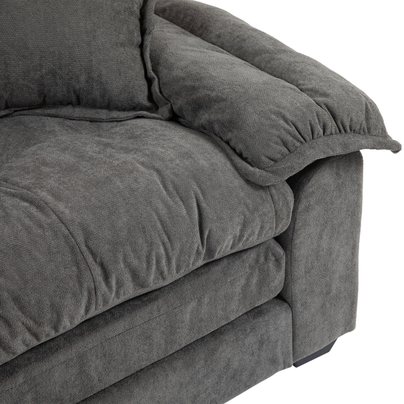84" Chenille Sofa Small Sofa Loveseat Deep Seat Sofa Couch with 2 Throw Pillows & Memory Foam for Living Room Apartment Office Lounge-Grey