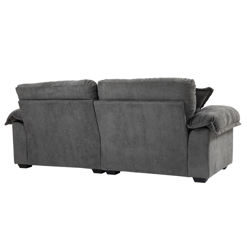 84" Chenille Sofa Small Sofa Loveseat Deep Seat Sofa Couch with 2 Throw Pillows & Memory Foam for Living Room Apartment Office Lounge-Grey