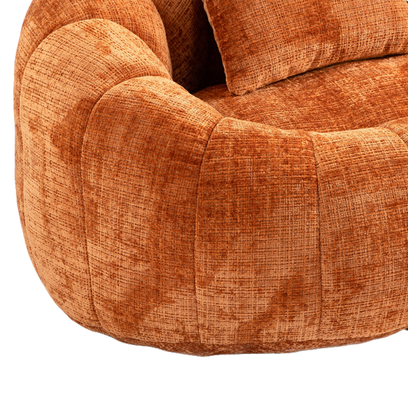 Bean Bag sofa Lazy Sofa Durable Comfort Lounger High Back Bean Bag Chair Couch for Adults and Kids, Indoor & Outdoor, Accent Floor Soft Lounge Chair  (Orange chenille)