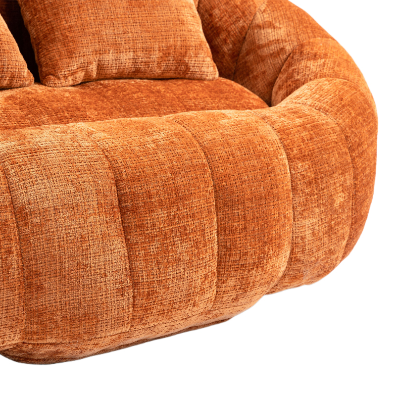 Bean Bag sofa Lazy Sofa Durable Comfort Lounger High Back Bean Bag Chair Couch for Adults and Kids, Indoor & Outdoor, Accent Floor Soft Lounge Chair  (Orange chenille)