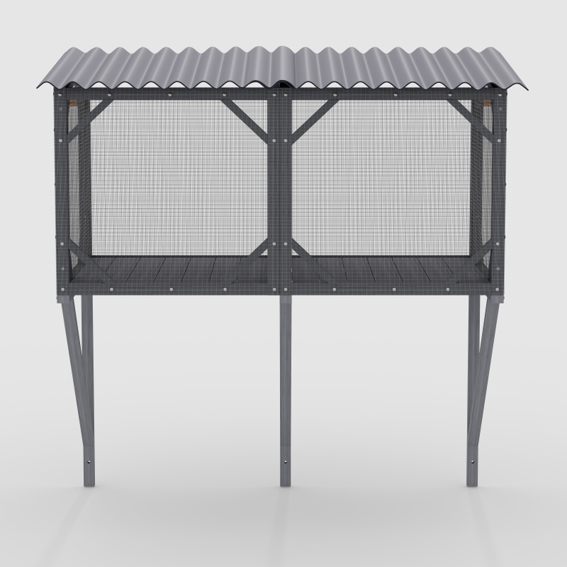 Cat Window Box, 43.3" Catio Outdoor Cat Enclosure with Bug Proof Net for Sunbathing, Napping & Viewing, Window Perch for Large Indoor Cats - All Weather Use, Cat Cage