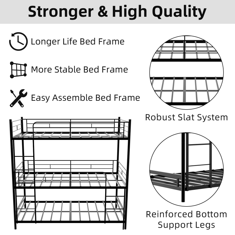 Metal Triple Bunk Bed