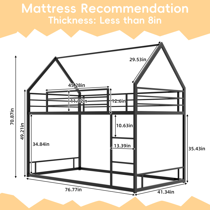 Metal Twin over Twin Bunk Bed