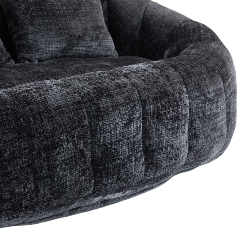 Bean Bag sofa Lazy Sofa Durable Comfort Lounger High Back Bean Bag Chair Couch for Adults and Kids, Indoor & Outdoor, Accent Floor Soft Lounge Chair  (Black chenille)