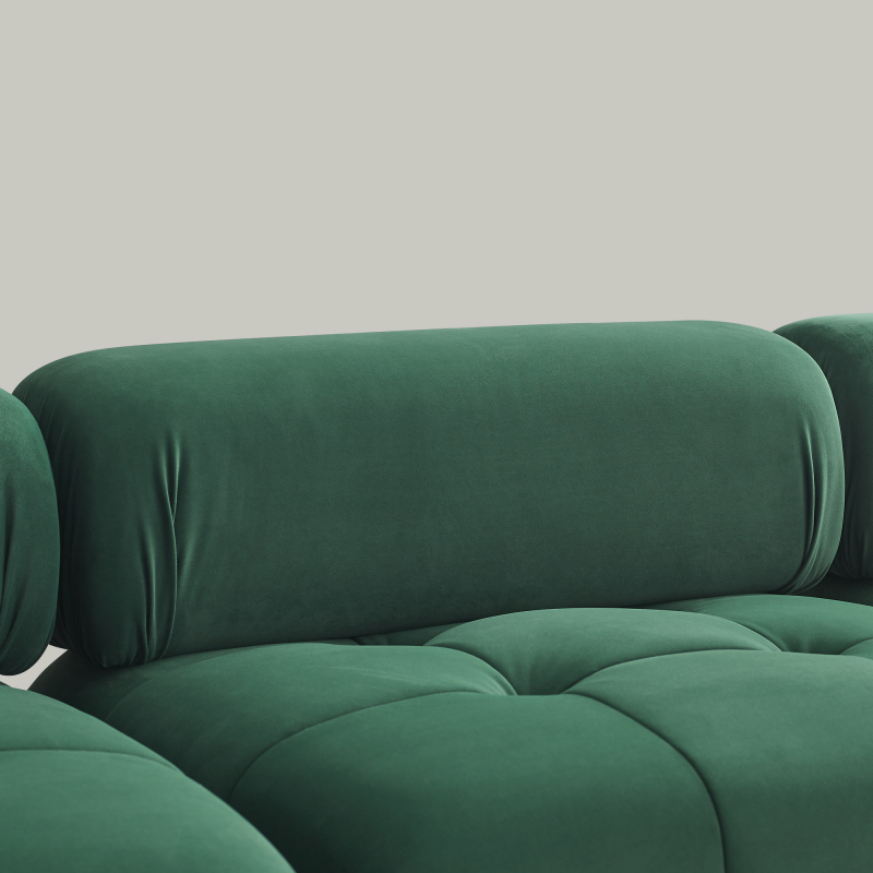 Modular Sectional Sofa, Button Tufted Designed and DIY Combination,L Shaped Couch with Reversible Ottoman, Green Velvet