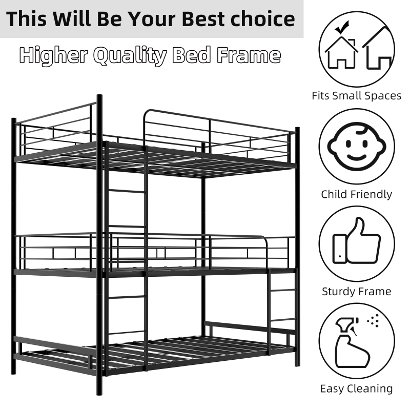 Metal Triple Bunk Bed