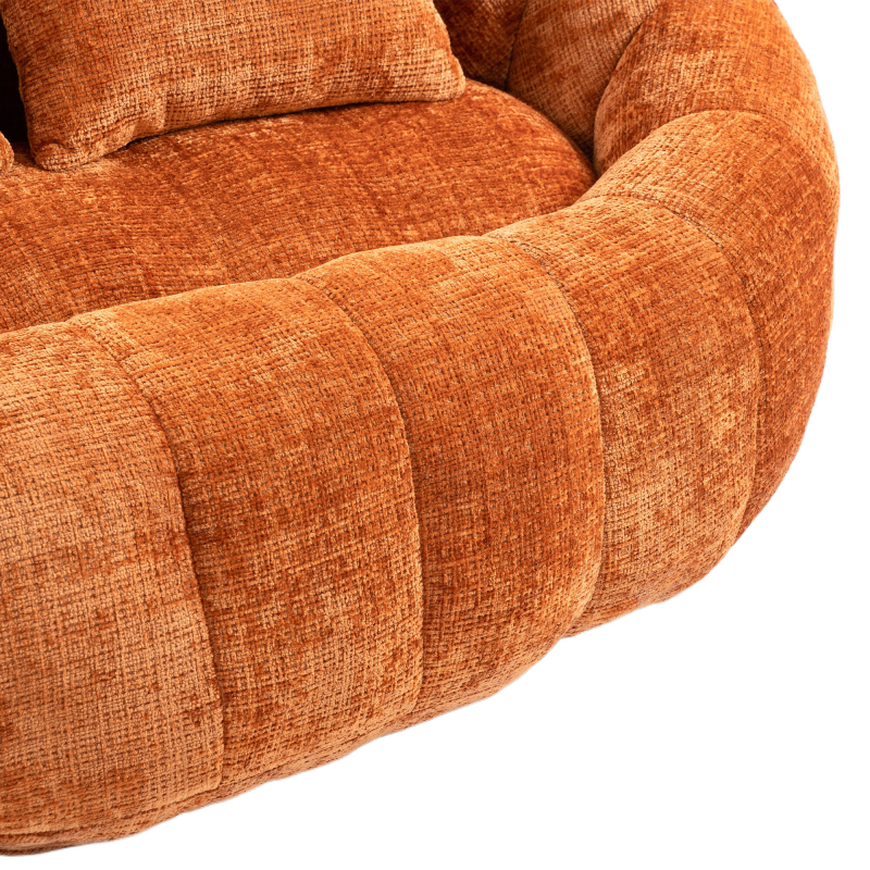 Bean Bag sofa Lazy Sofa Durable Comfort Lounger High Back Bean Bag Chair Couch for Adults and Kids, Indoor & Outdoor, Accent Floor Soft Lounge Chair  (Orange chenille)