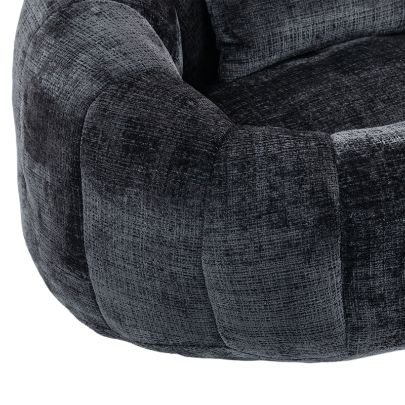 Bean Bag sofa Lazy Sofa Durable Comfort Lounger High Back Bean Bag Chair Couch for Adults and Kids, Indoor & Outdoor, Accent Floor Soft Lounge Chair  (Black chenille)