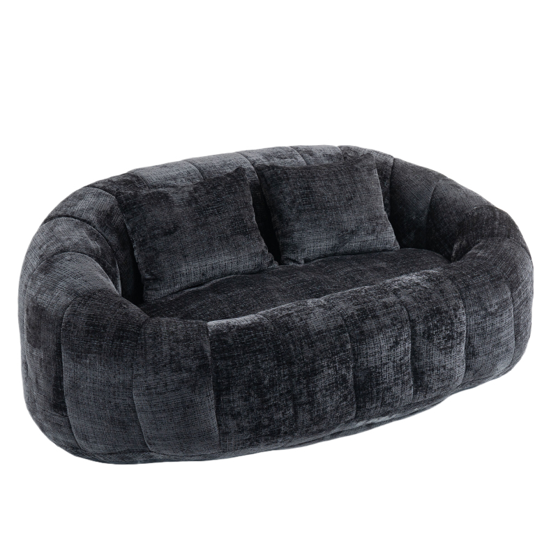 Bean Bag sofa Lazy Sofa Durable Comfort Lounger High Back Bean Bag Chair Couch for Adults and Kids, Indoor & Outdoor, Accent Floor Soft Lounge Chair  (Black chenille)