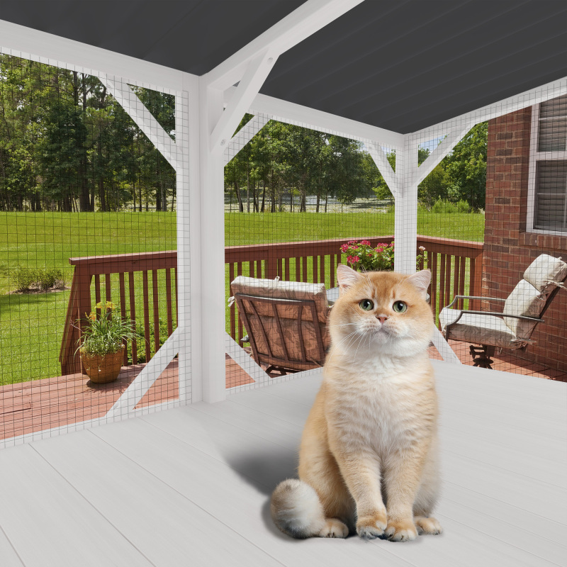 Cat Window Box, 43.3" Catio Outdoor Cat Enclosure for Sunbathing, Napping & Viewing, Window Perch for Large Indoor Cats - All Weather Use, Cat Cage