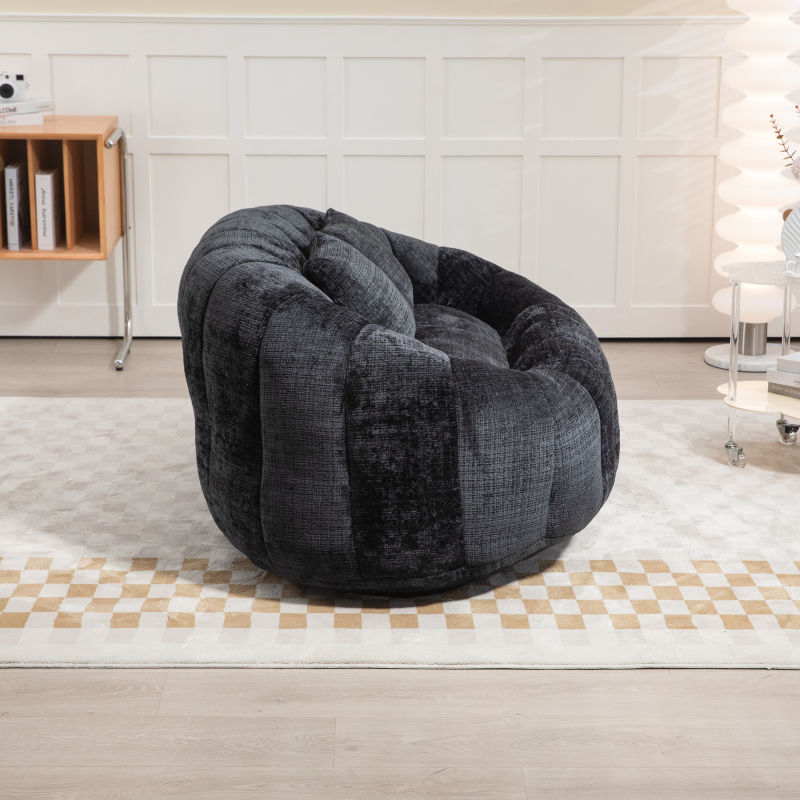 Bean Bag sofa Lazy Sofa Durable Comfort Lounger High Back Bean Bag Chair Couch for Adults and Kids, Indoor & Outdoor, Accent Floor Soft Lounge Chair  (Black chenille)