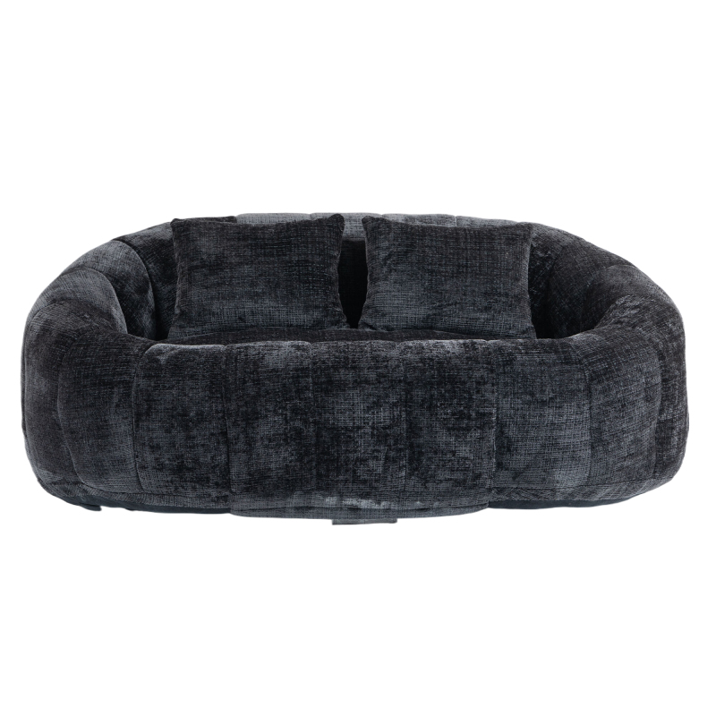 Bean Bag sofa Lazy Sofa Durable Comfort Lounger High Back Bean Bag Chair Couch for Adults and Kids, Indoor & Outdoor, Accent Floor Soft Lounge Chair  (Black chenille)