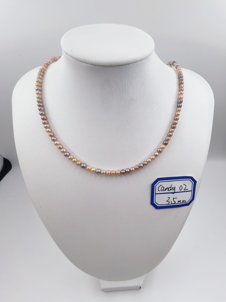 Candy Color  Freshwater Pearl Necklace 3.5mm