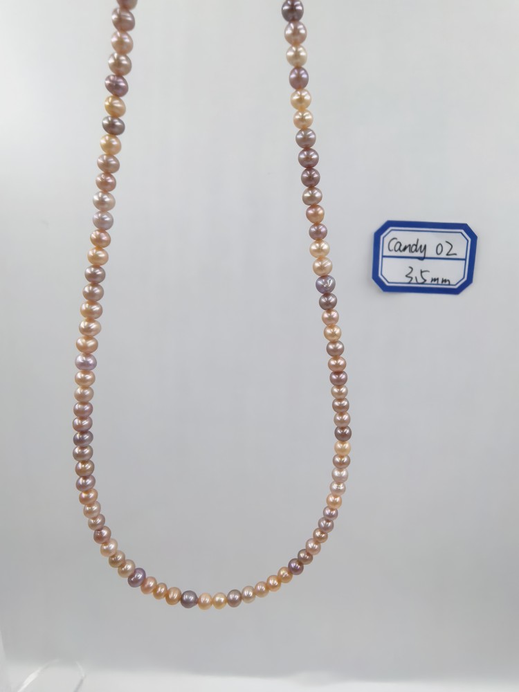 Candy Color  Freshwater Pearl Necklace 3.5mm