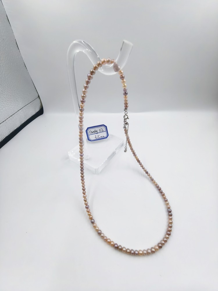 Candy Color  Freshwater Pearl Necklace 3.5mm