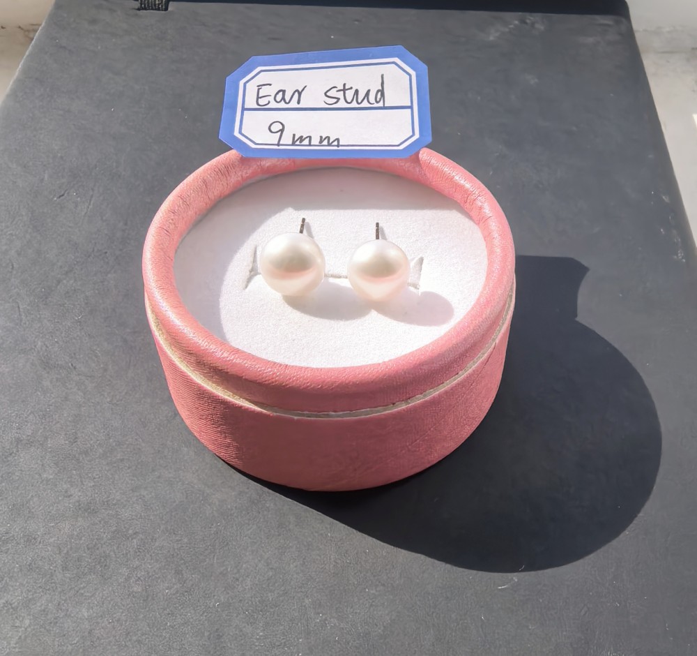 9mm Pearl Earring  White Color Natural Pearl