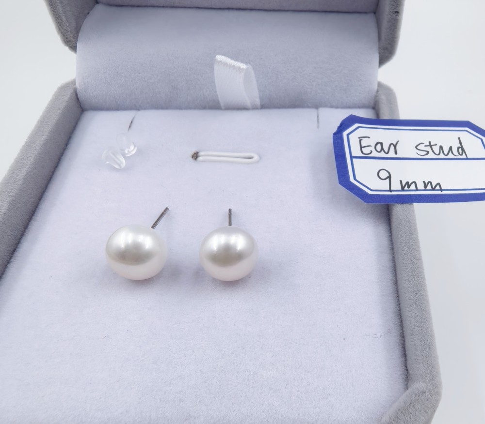 9mm Pearl Earring  White Color Natural Pearl