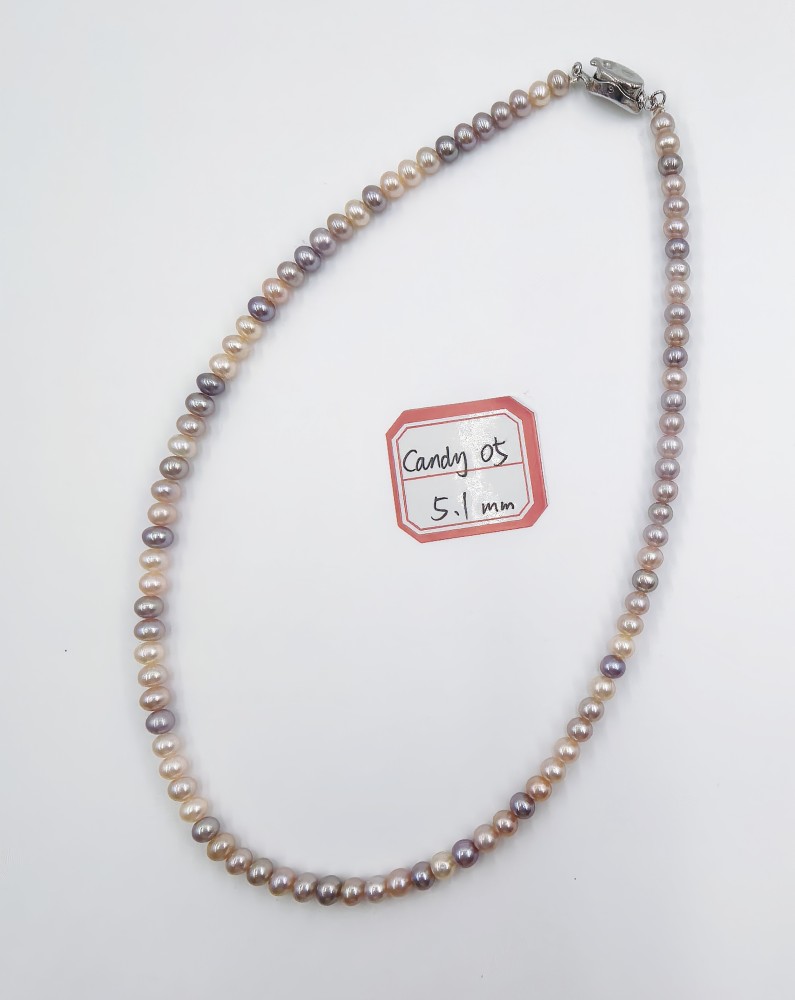 Freshwater Pearl Necklace Candy color 5.1mm