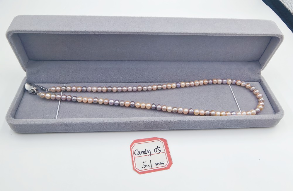 Freshwater Pearl Necklace Candy color 5.1mm