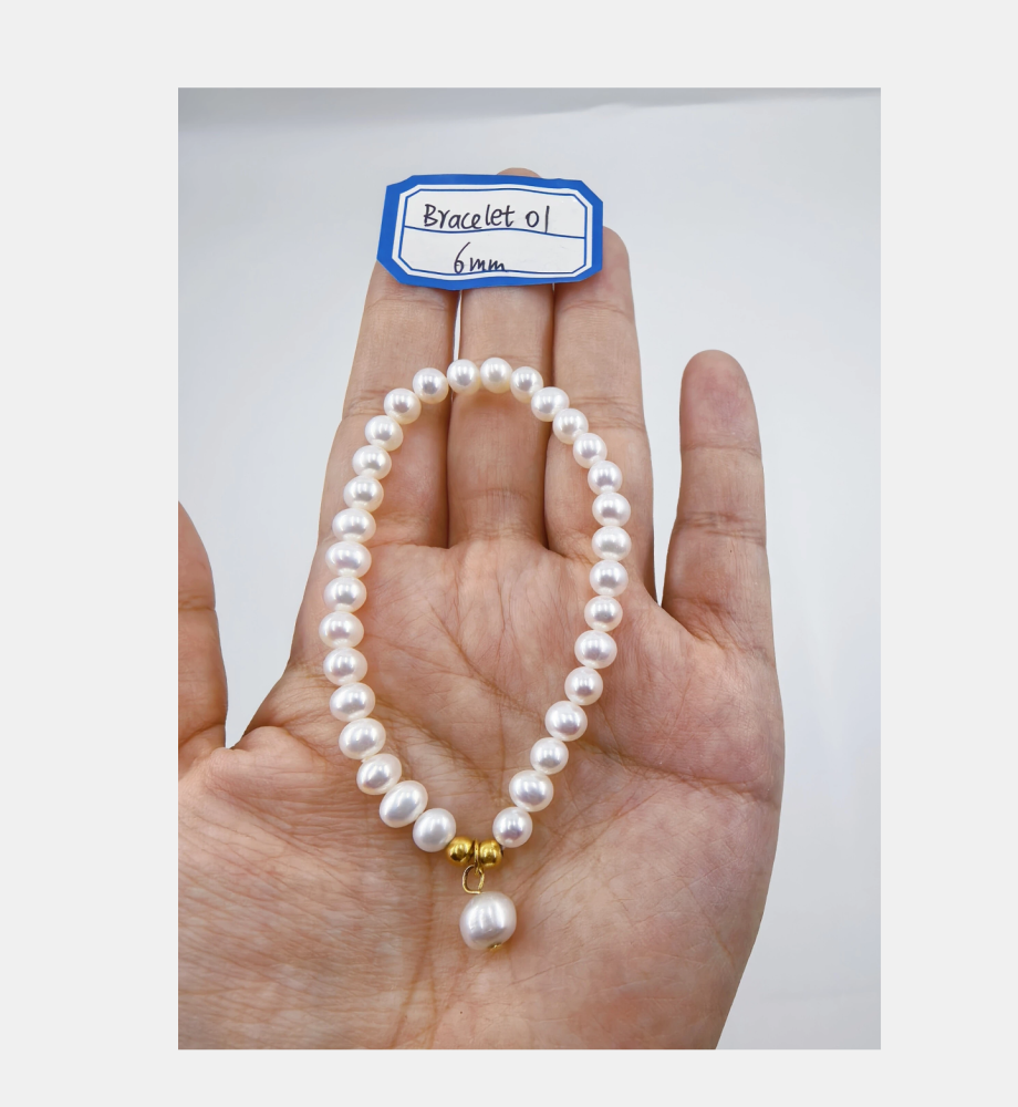 Beautiful White Pearls Bracelet 6mm