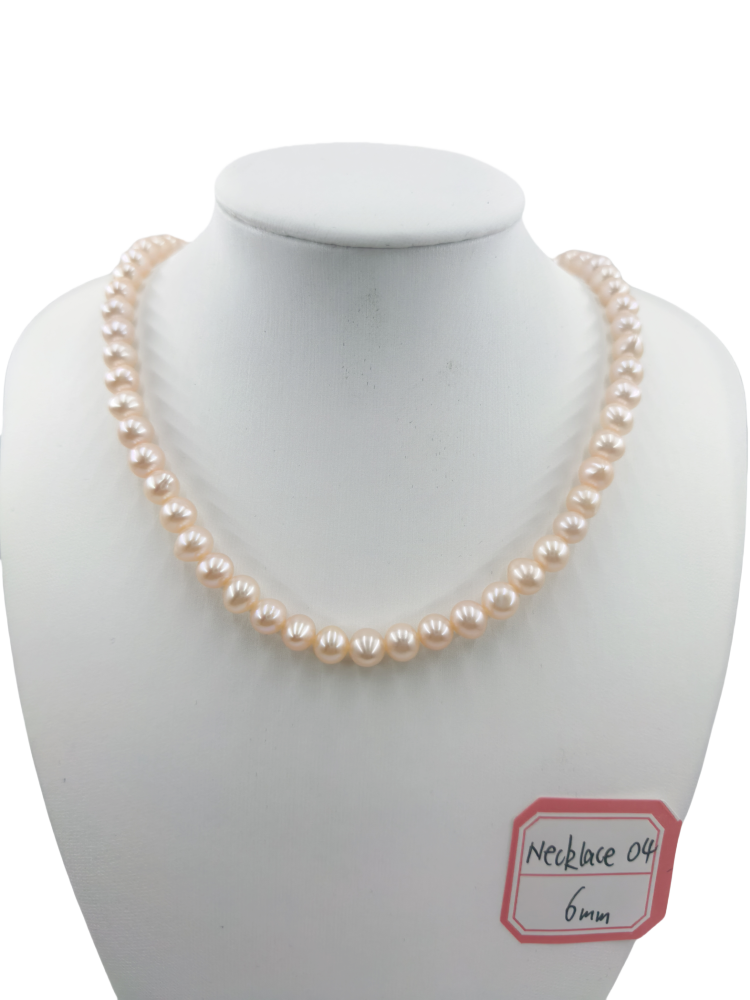 Freshwater Pearl Necklace Chinese red color 6mm