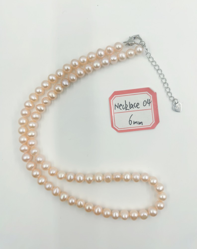 Freshwater Pearl Necklace Chinese red color 6mm