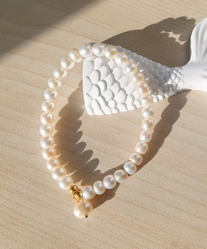 Shape of Treasure Bowl Pearls Bracelet 6.2mm